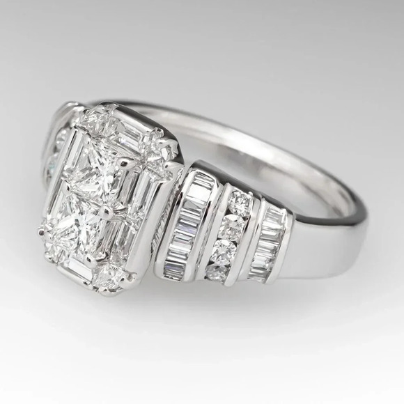 ▶Beautiful CZ 925 Sterling Silver Plated Wedding/Engagement Ring for Women, K977 - Picture 4 of 6